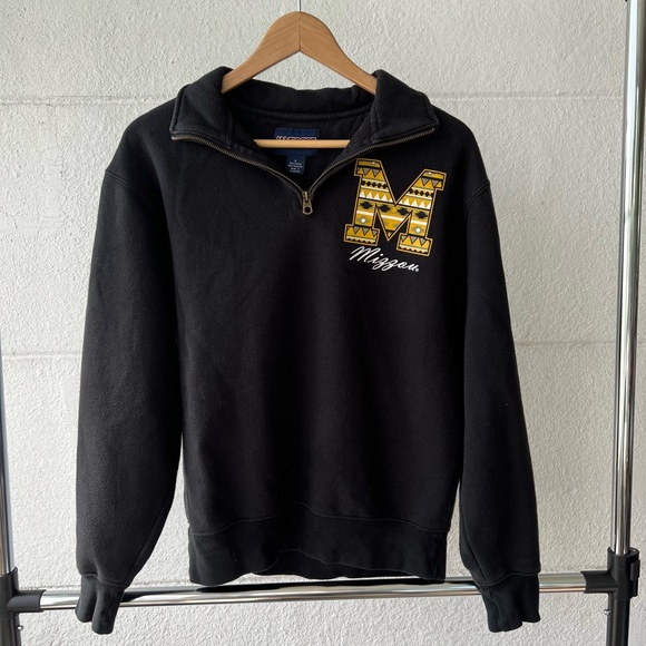 Mizzou Quarter Zip Pullover Sweatshirt Black - Picture 1 of 4